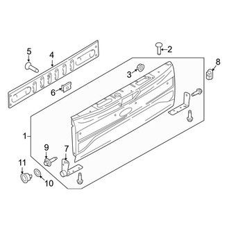 Ford OE - Tail Gate (W/O Split Tail Gate, W/O Flex Step), (King Ranch / Lariat / Limited / Platinum / Police Responder / SSV / Tremor / XL / XLT)