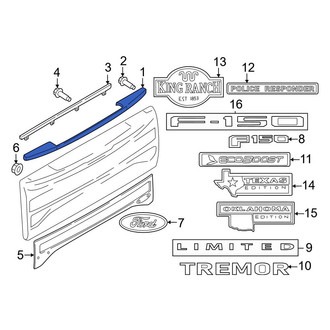 Ford OE - Rear Upper Outer Tailgate Molding