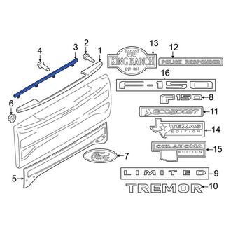 Ford OE - Rear Upper Inner Tailgate Molding