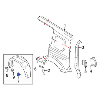 Ford OE - Right Quarter Panel Splash Shield Rivet