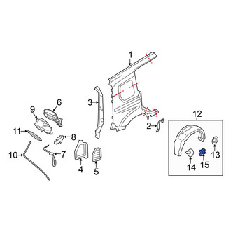 Ford OE - Right Quarter Panel Splash Shield Clip