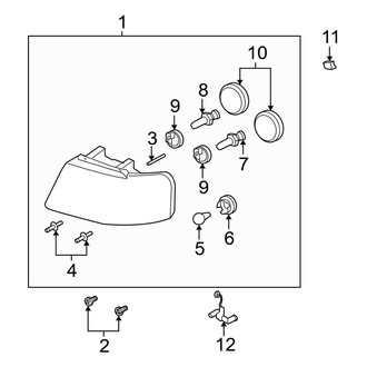 Ford OE - Front Lamps - Headlamp Components