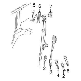 Ford OE - Restraint Systems - Rear Seat Belts (2nd Row Seat, Bench Seat)