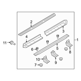 Ford OE - Pillars, Rocker & Floor - Running Board (Gloss, With Step Pad), (EL King Ranch / EL Limited / EL Platinum / EL SSV / EL XL / EL XLT)