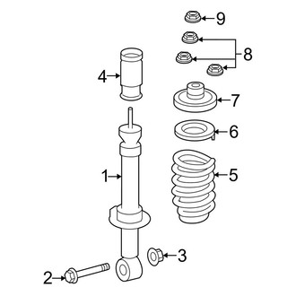 Ford OE - Rear Suspension - Shocks & Components (W/O Load Leveling, W/O Continous Damping)