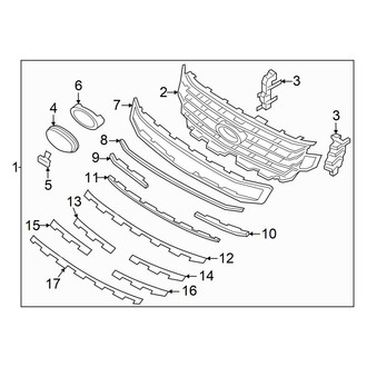 Ford OE - Front Bumper & Grille - Grille & Components (Chrome, Style 2)