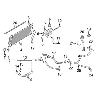 Ford OE - Lower Engine Coolant Overflow Hose