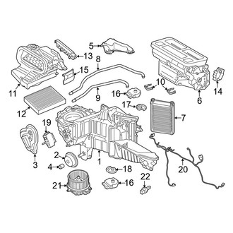 Ford OE - Air Conditioner & Heater - Evaporator & Heater Components (Front, With Auto A/C)