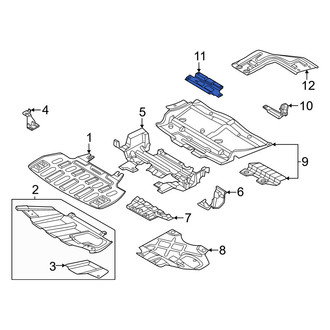 Ford OE - Center Floor Pan Splash Shield Bracket