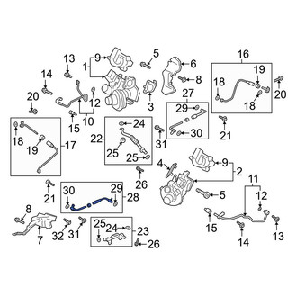 Ford OE - Left Turbocharger Coolant Line