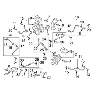 Ford OE - Turbocharger Coolant Line Bolt