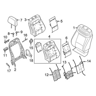 Ford OE - Seats & Tracks - Passenger Seat Components (Seat Back)