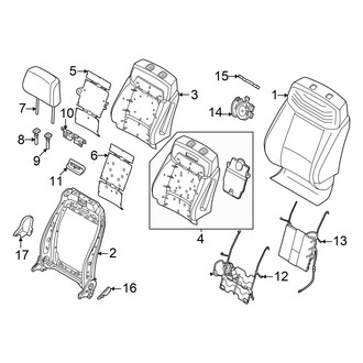 Ford OE - Seats & Tracks - Driver Seat Components (Seat Back)