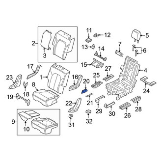 Ford OE - Center Left Seat Back Recliner Adjustment Handle