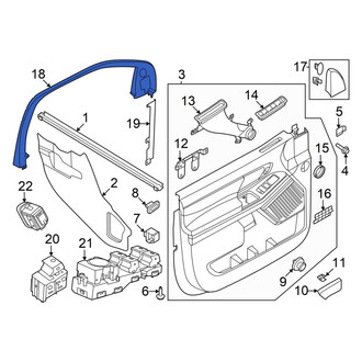 Ford OE - Front Left Upper Door Window Molding