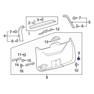 Ford OE - Center Quarter Panel Trim Panel Clip