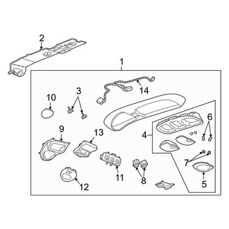 Ford OE - Overhead Console (Front, W/O Sunroof)