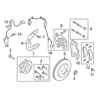 Ford OE - Front Suspension - Brake Components (SuperCab / SuperCrew 4WD)