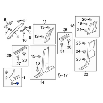 Ford OE - Upper Body C-Pillar Trim Panel Clip