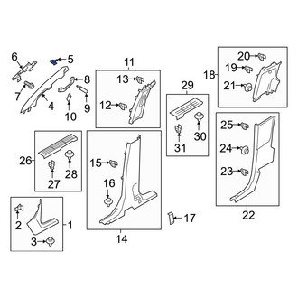 Ford OE - Lower Body B-Pillar Trim Panel Clip