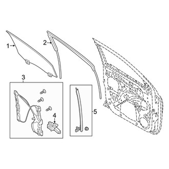 Ford OE - Front Door - Glass & Hardware (Lariat / XLT SuperCrew)