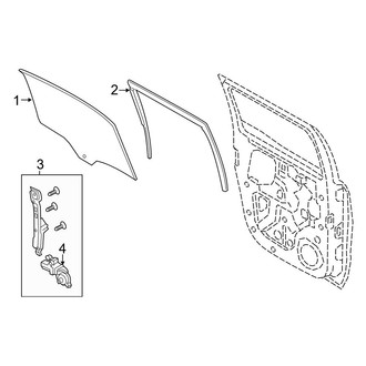 Ford OE - Rear Door - Glass & Hardware (Lariat / XLT SuperCrew)