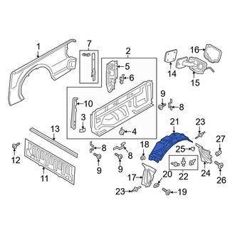 Ford OE - Rear Center Right Quarter Panel Splash Shield