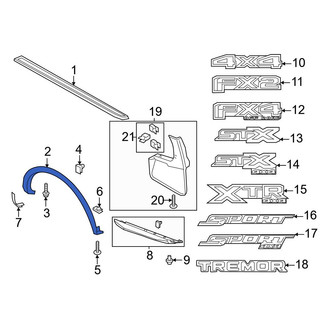 Ford OE - Front Left Wheel Arch Molding