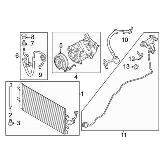 Ford OE - Air Conditioner & Heater - Condenser, Compressor & Lines (2.7L / 3.0L)