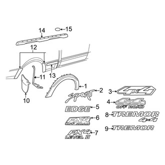 Ford OE - Pick Up Box - Exterior Trim (Body Side), (4WD)