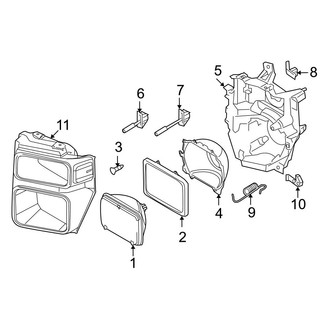 Ford OE - Front Lamps - Headlamp Components (Sealed Beam), (Crew Cab)