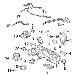 Ford OE - Air Conditioner & Heater - Evaporator & Heater Components (W/O Dual Zone A/C), (Crew Cab)