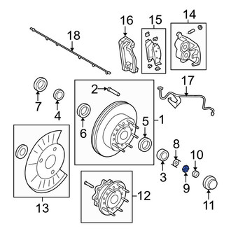 Ford OE - Front Stub Axle Nut