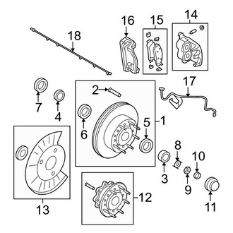 Ford OE - Front Suspension - Brake Components (Twin I Beam), (RWD)