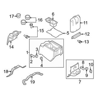 Ford OE - Front Console (With Bucket Seats), (Crew Cab)