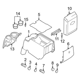 Ford OE - Rear Console (With Bucket Seats), (Crew Cab)