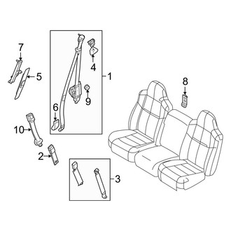 Ford OE - Restraint Systems - Front Seat Belts (Split Bench Seat), (Crew Cab)