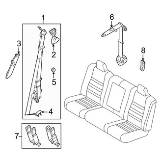 Ford OE - Restraint Systems - Rear Seat Belts (Bench Seat), (Crew Cab)