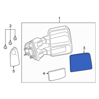 Ford OE - Front Left Upper Door Mirror Glass