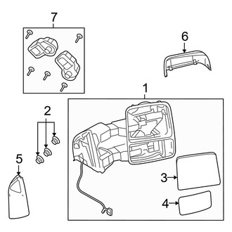 Ford OE - Front Door - Outside Mirrors (Heated, W/O Light Power, With Trailer Tow), (Crew Cab)