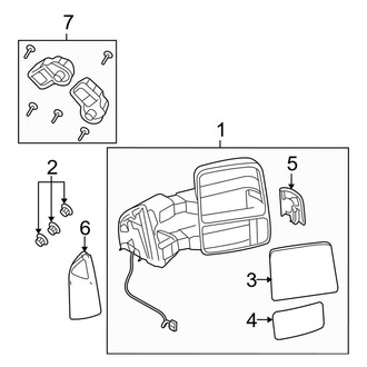 Ford OE - Front Door - Outside Mirrors (Heated, With Light Power, With Trailer Tow), (Crew Cab)
