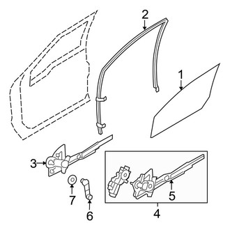 Ford OE - Front Door - Glass & Hardware (Crew Cab)