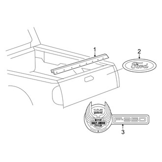 Ford OE - Pick Up Box - Exterior Trim (6' Box, Tail Gate), (Crew Cab)