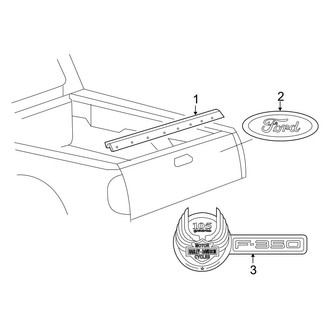 Ford OE - Pick Up Box - Exterior Trim (8' Box, Tail Gate), (Crew Cab)