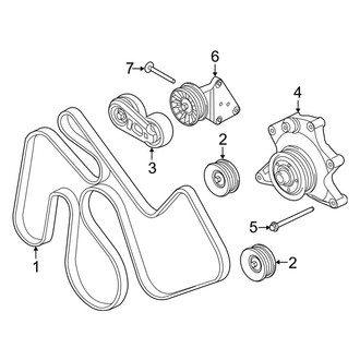 Ford OE - Cooling - Belts & Pulleys (With Dual Alternators), (Crew Cab)
