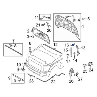 Ford OE - Upper Hood Lift Support Stud