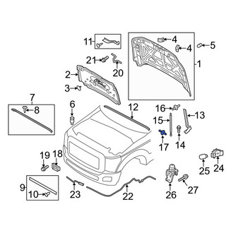 Ford OE - Front Hood Lift Support Stud