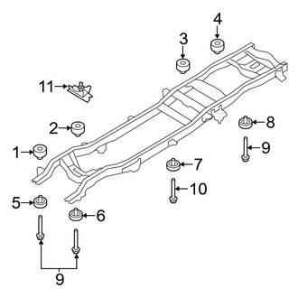 Ford OE - Frame & Components (Body Mounting), (Crew Cab)
