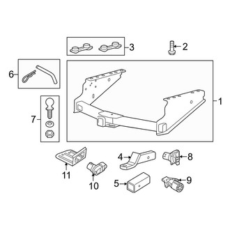 Ford OE - Frame - Trailer Hitch Components (Factory), (Crew Cab)