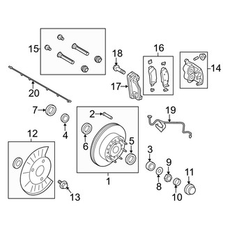 Ford OE - Front Suspension - Brake Components (Twin I Beam), (Crew Cab)
